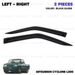 กันสาดฝน คิ้วกันสาด 2 ชิ้น สีดำ สำหรับ Mitsubishi Cyclone L200 Mighty Max L200 ปี 1987-1996